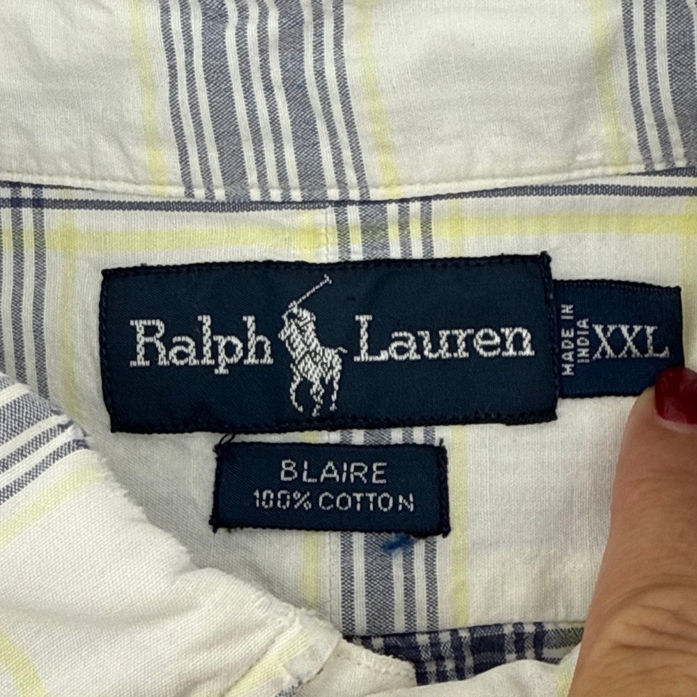 Ralph Lauren Mens Blaire XXL Plaid Button Down Shirt Long Sleeve Cotton Casual - Picture 6 of 10